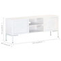 Voir la diapositive 6 : VIDAXL Meuble TV Blanc 115x30x46 cm Bois massif de manguier
