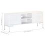 Voir la diapositive 6 : VIDAXL Meuble TV Blanc 115x30x46 cm Bois massif de manguier