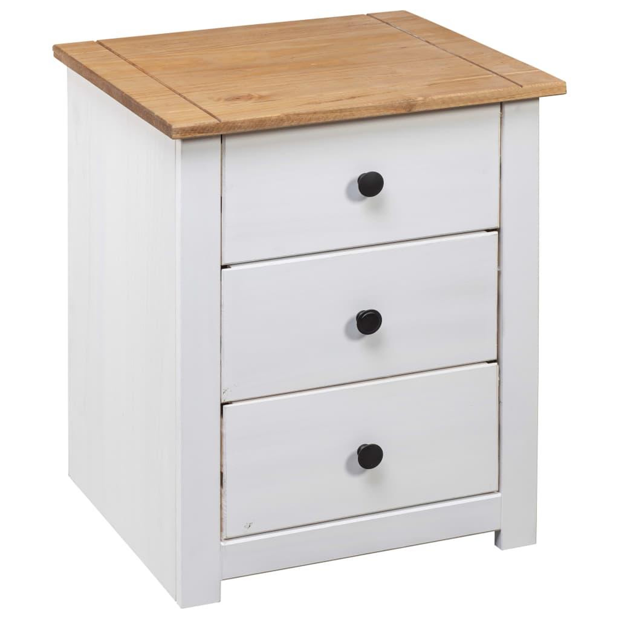 Voir la diapositive 4 : VIDAXL Table de chevet Blanc 46x40x57 cm Pin Gamme Panama