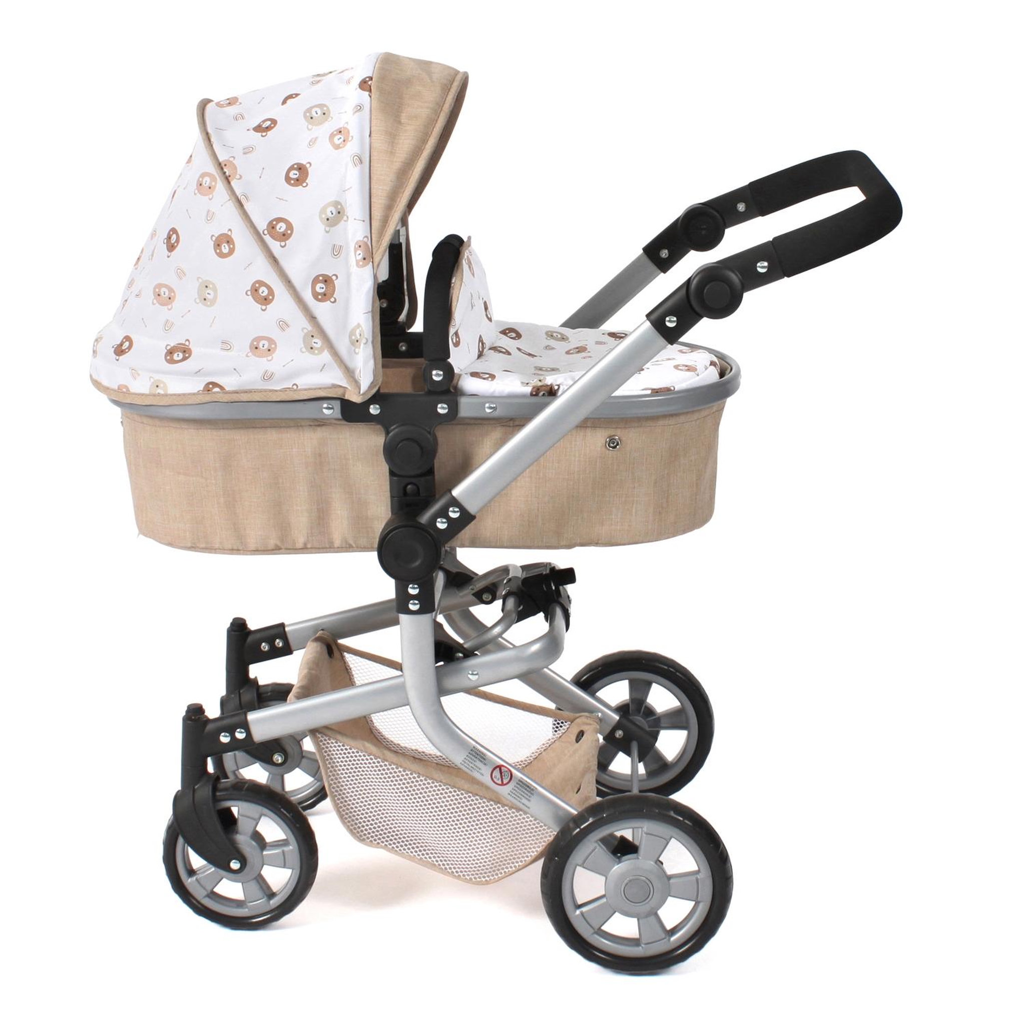 Voir la diapositive 2 : BAYER CHIC 2000 Poussette pour poupée combinée 2 en 1 Mika Beige avec oursons