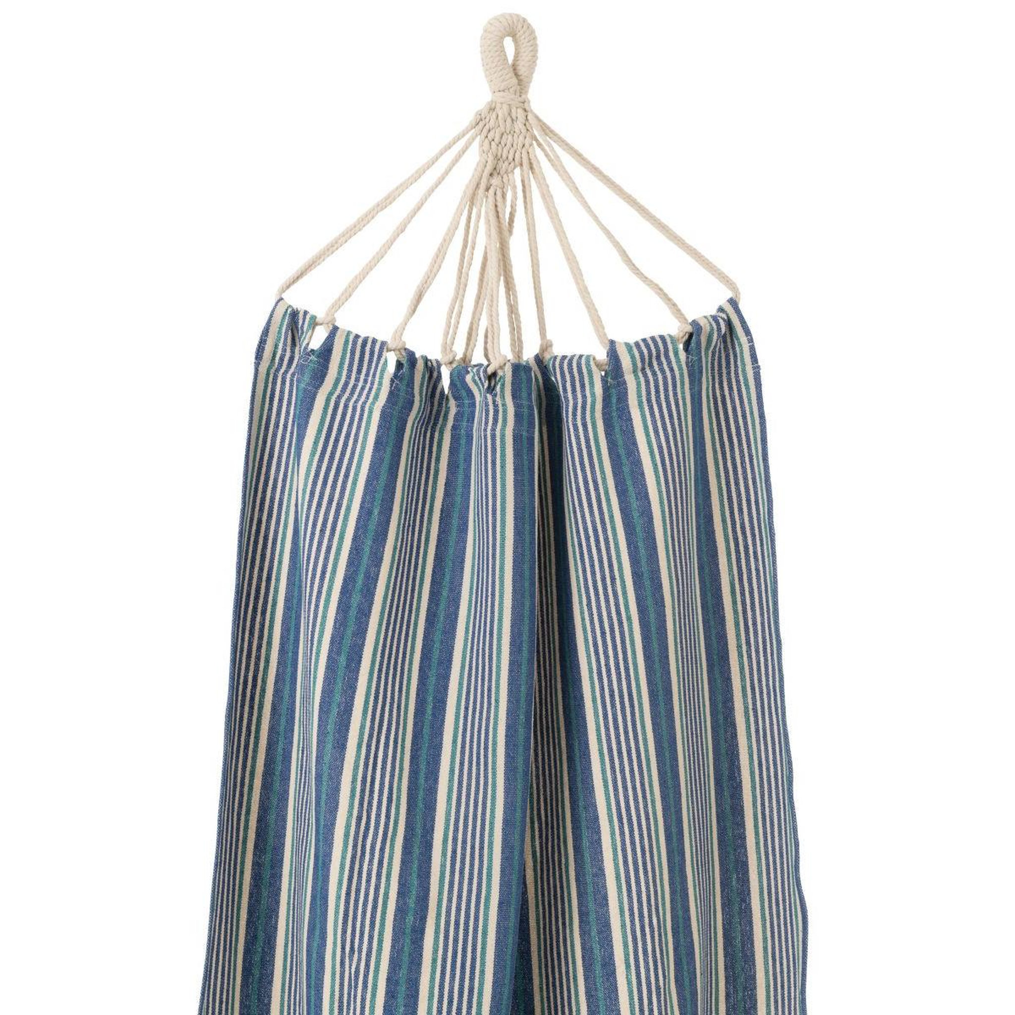 Voir la diapositive 2 : J-LINE Hamac en tissu  rayures  200cm bleu