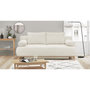 Voir la diapositive 2 : MARKET24 Banquette convertible 3 places MIKA - Tissu Bouclette beige - Coffre de rangement - L 192 x H 84 x P 93 cm
