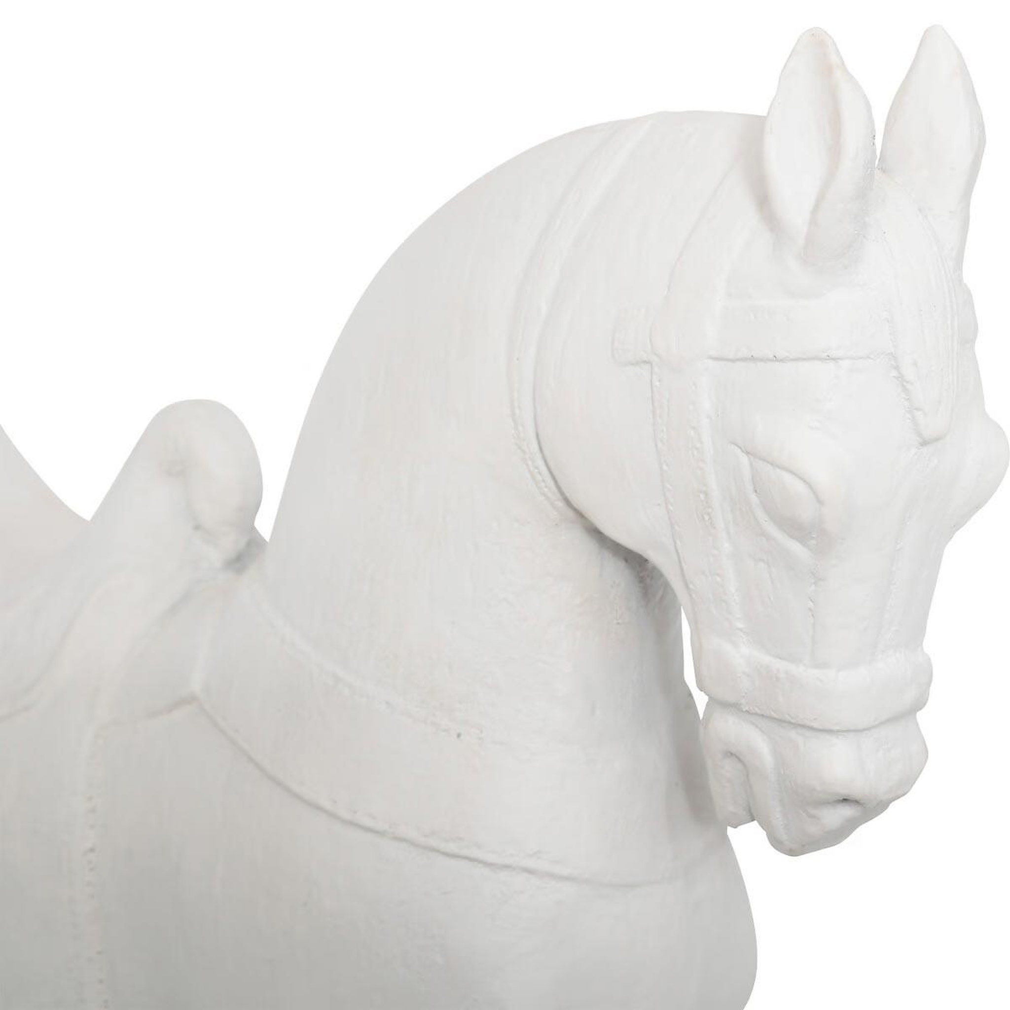 Voir la diapositive 2 : ATMOSPHERA Statuette déco cheval  little cottage  35cm blanc
