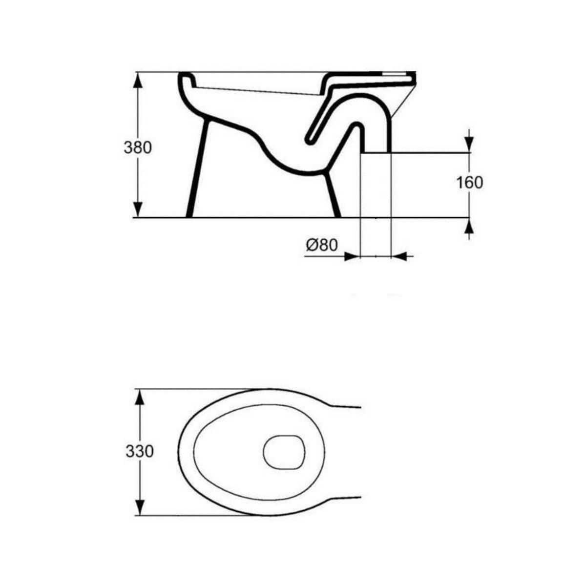 Porcher Cuvette ASPIRAMBO sortie orientable - blanc brillant