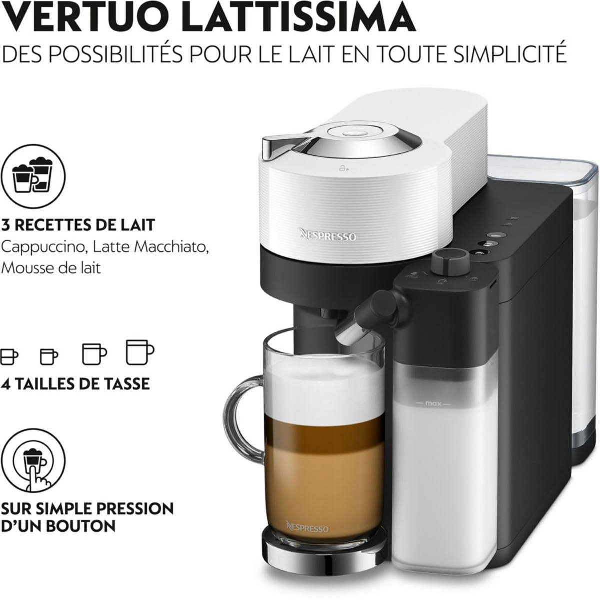 DELONGHI Nespresso Lattissima Blanche ENV300.W