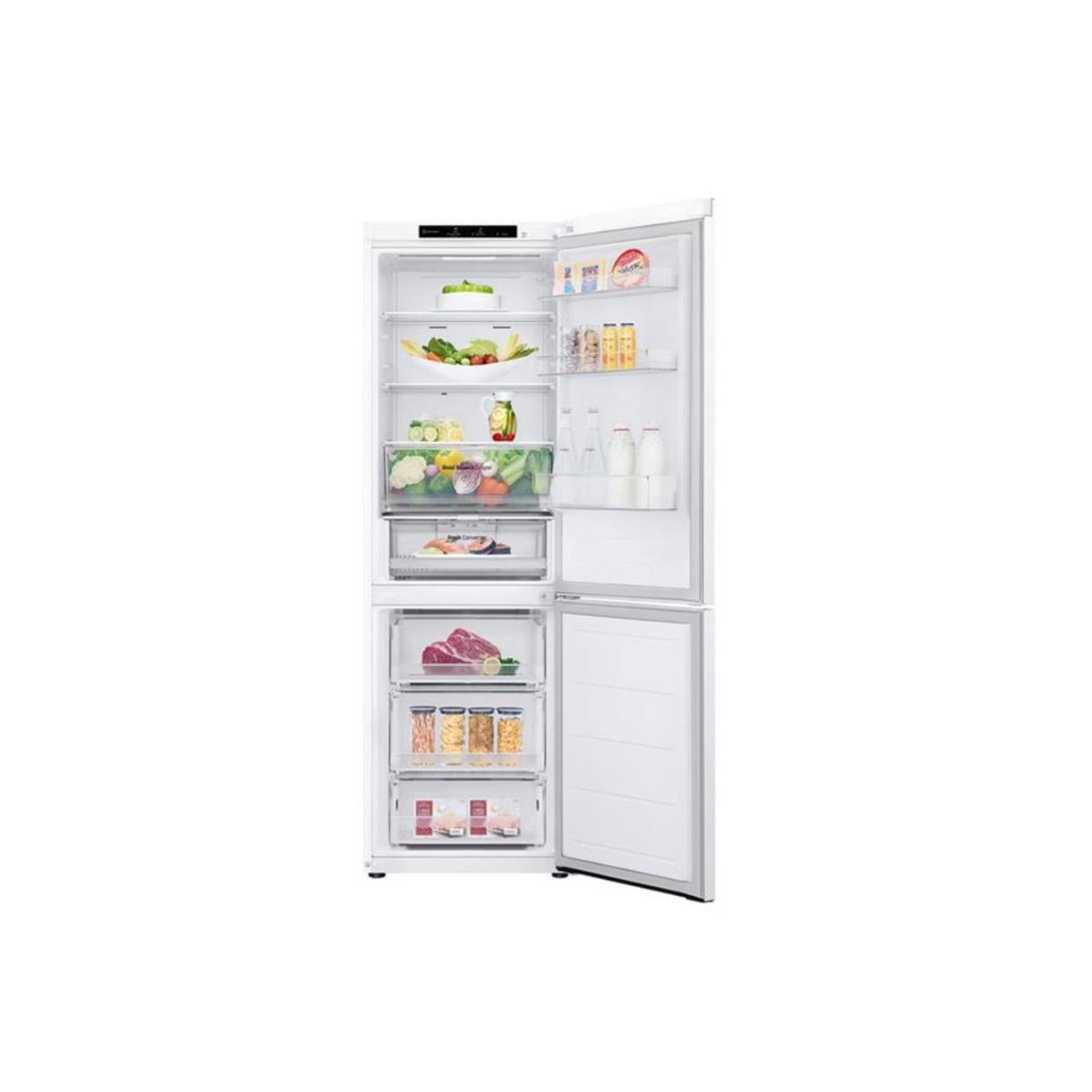 Voir la diapositive 3 : LG Réfrigérateur combiné 186cm 344l ventilé blanc - gbv3100esw