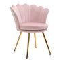 Voir la diapositive 1 : HOMCOM Chaise coquillage chaise design pieds métal dorés effilés velours rose poudré