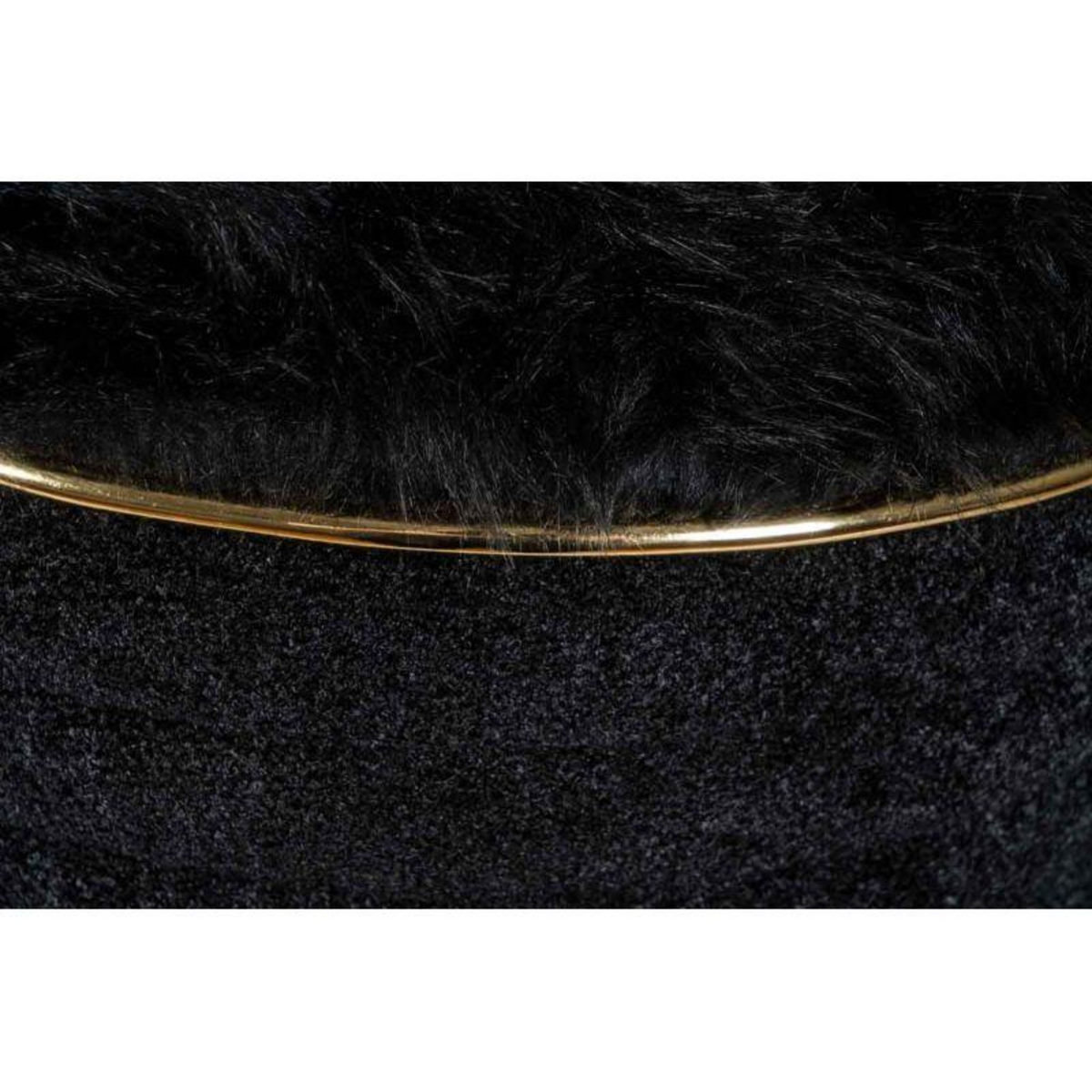 Paris Prix Tabouret Déco en Tissu  Doric  50cm Noir & Or