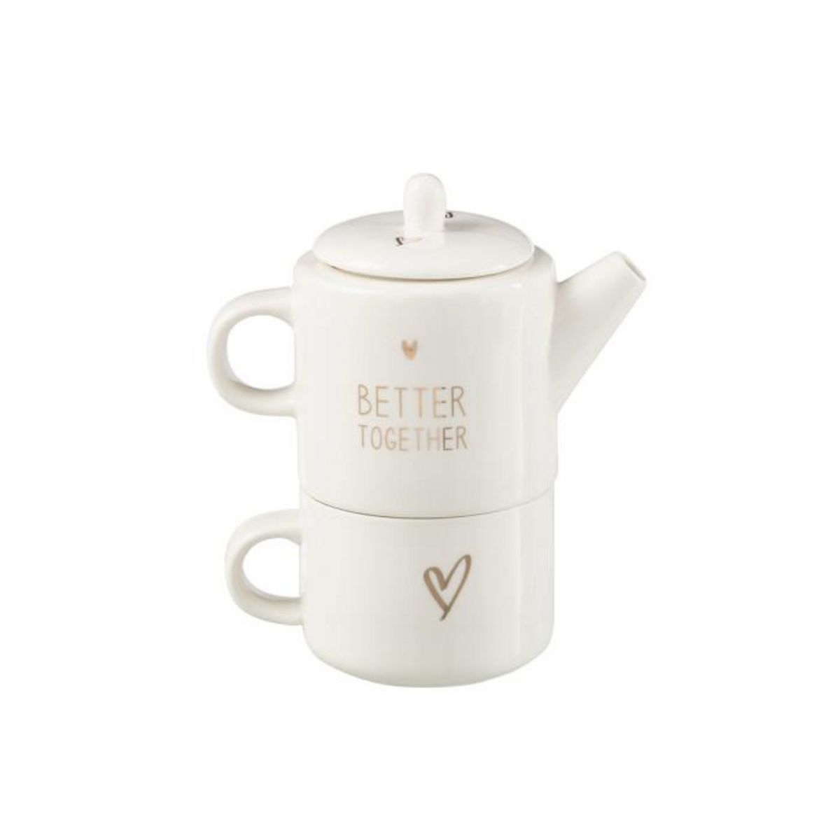 Paris Prix Théière Avec Tasse  Cœur  78cl Blanc