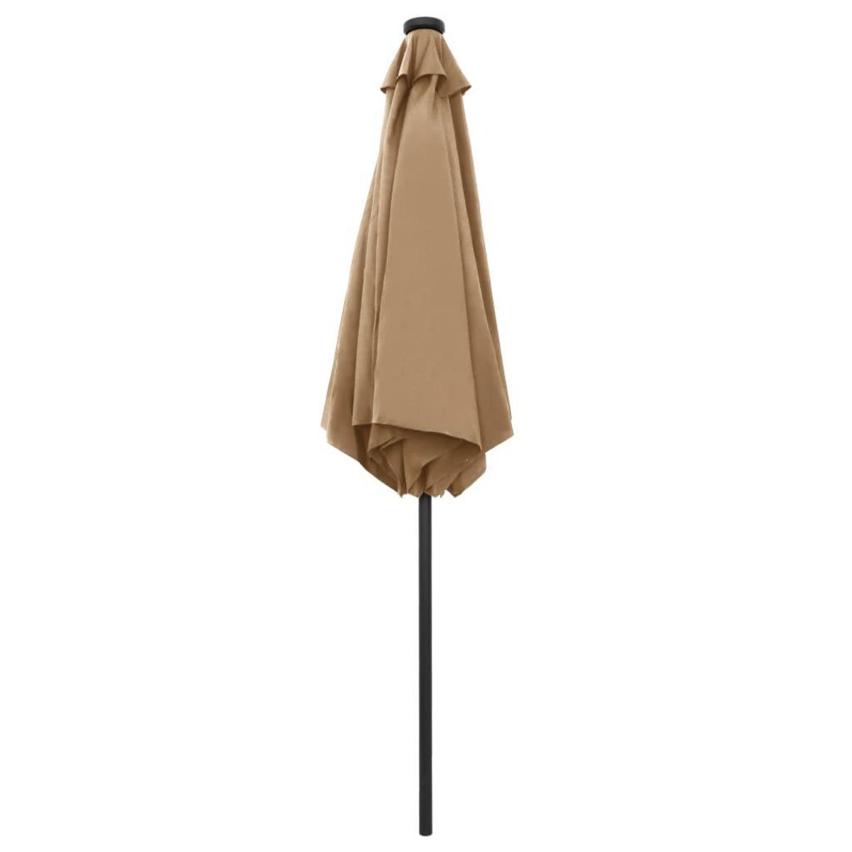 VIDAXL Parasol de jardin avec lumieres LED et mat en aluminium taupe