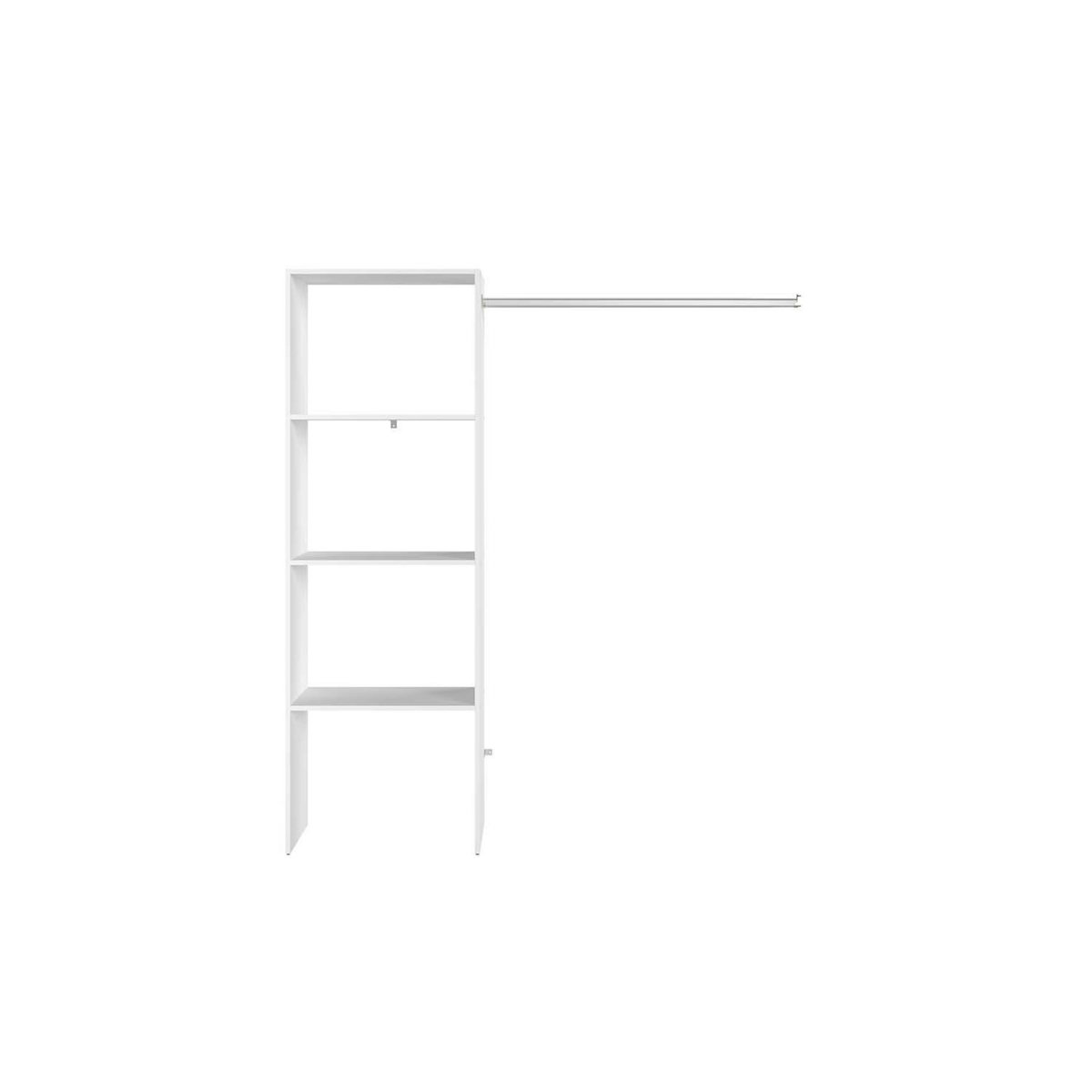CONCEPT USINE Dressing blanc 3 étagères, penderie 160 x 40 x 180 cm ELYSEE