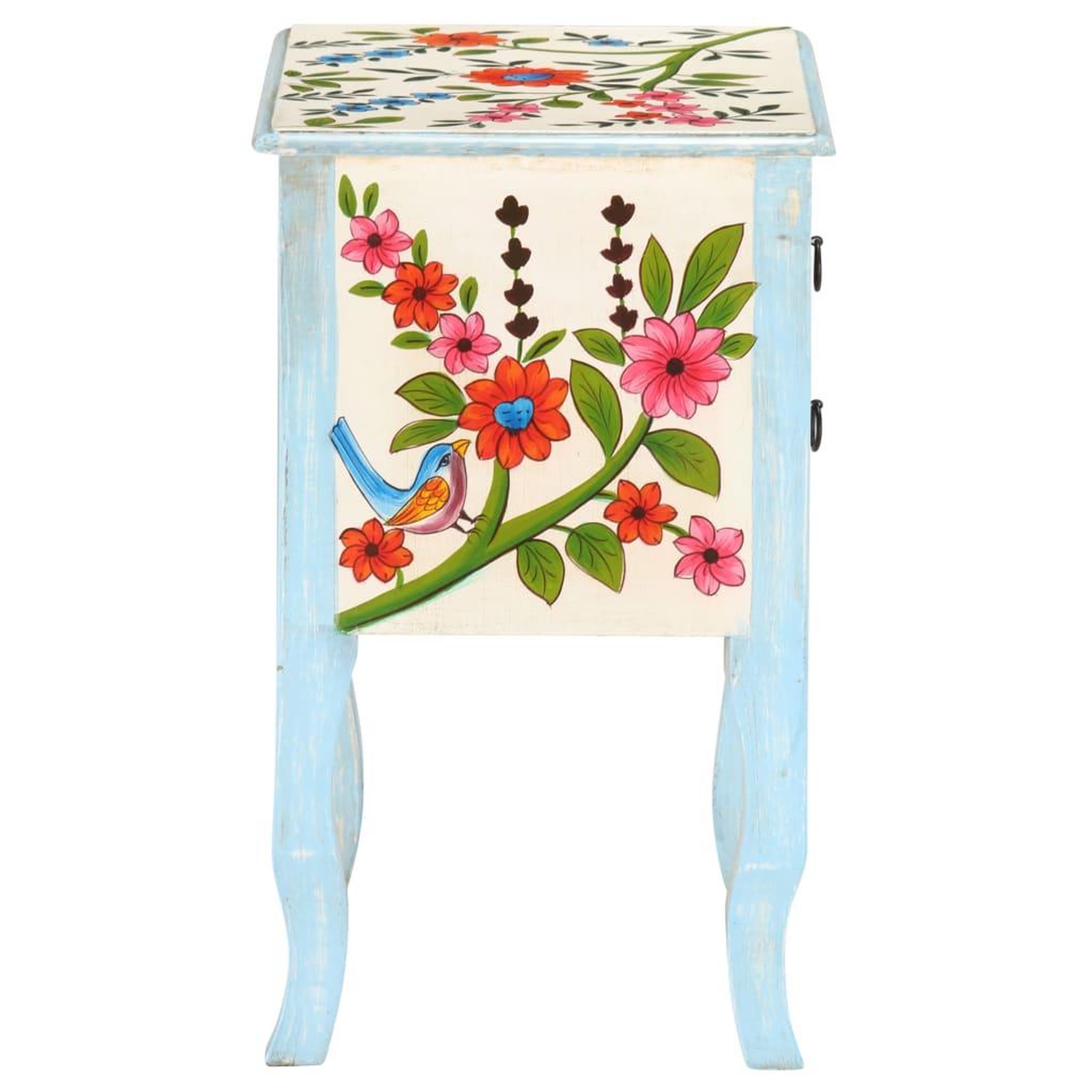 Voir la diapositive 4 : VIDAXL Table de chevet peinte a la main 40x30x50 cm Bois de manguier