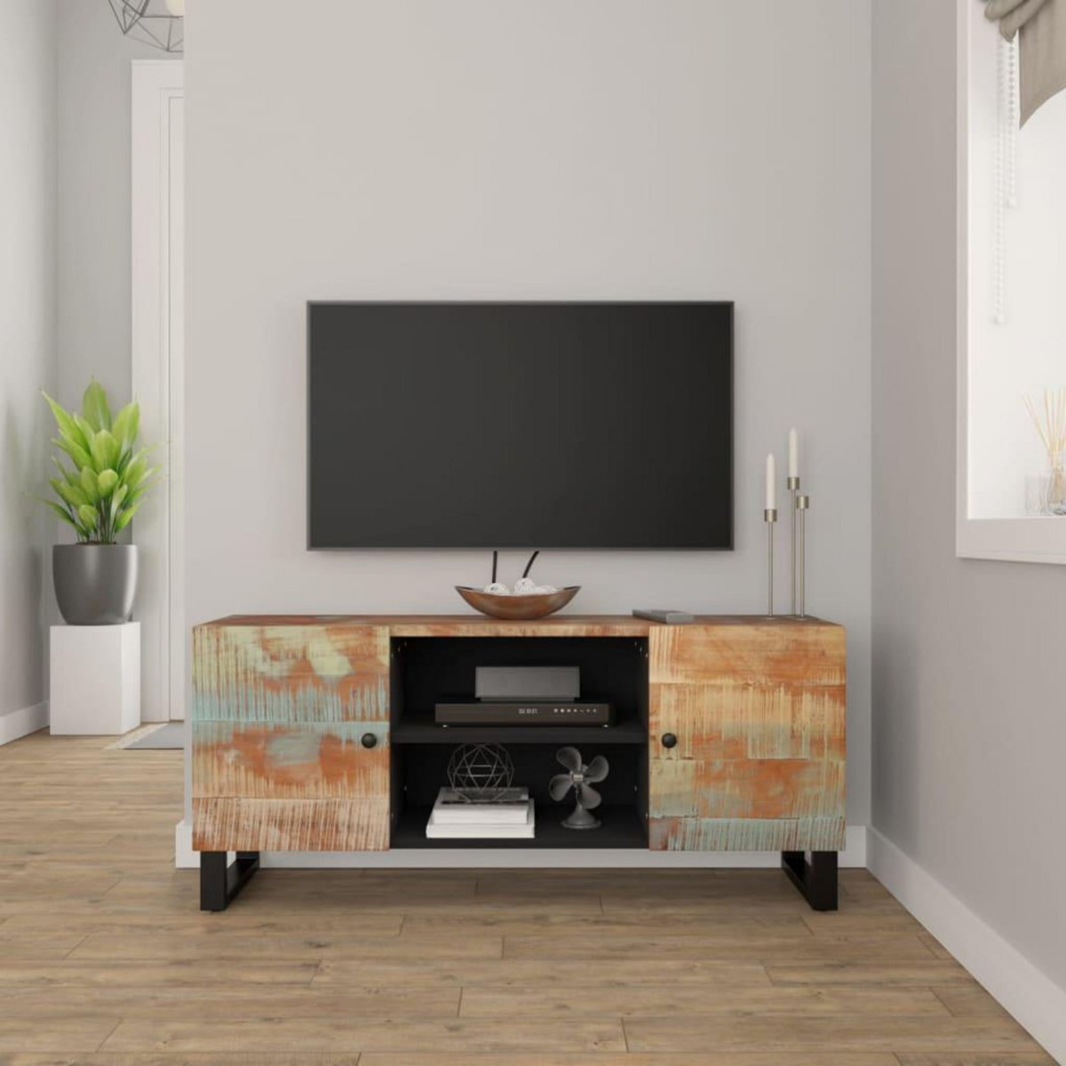 VIDAXL Meuble TV 105x33x46 cm Bois massif de recuperation