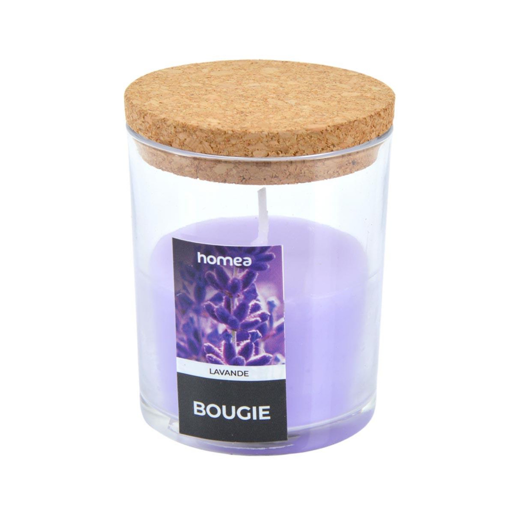 HOMEA Bougie verrine parfumée  essentiel ii  8cm lavande