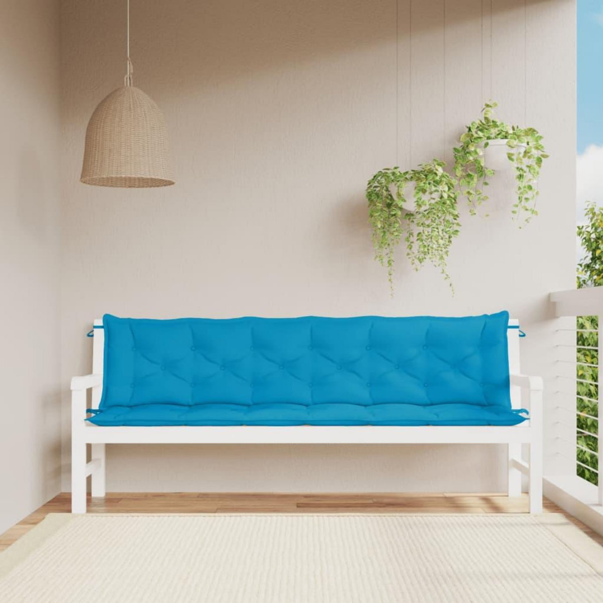 VIDAXL Coussins de banc de jardin lot de 2 bleu clair tissu Oxford