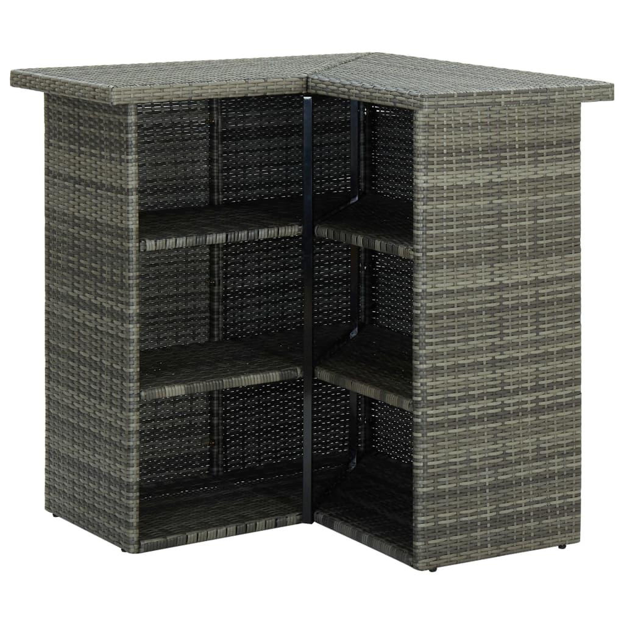 Voir la diapositive 3 : VIDAXL Ensemble de bar de jardin 8 pcs et coussins Resine tressee Gris