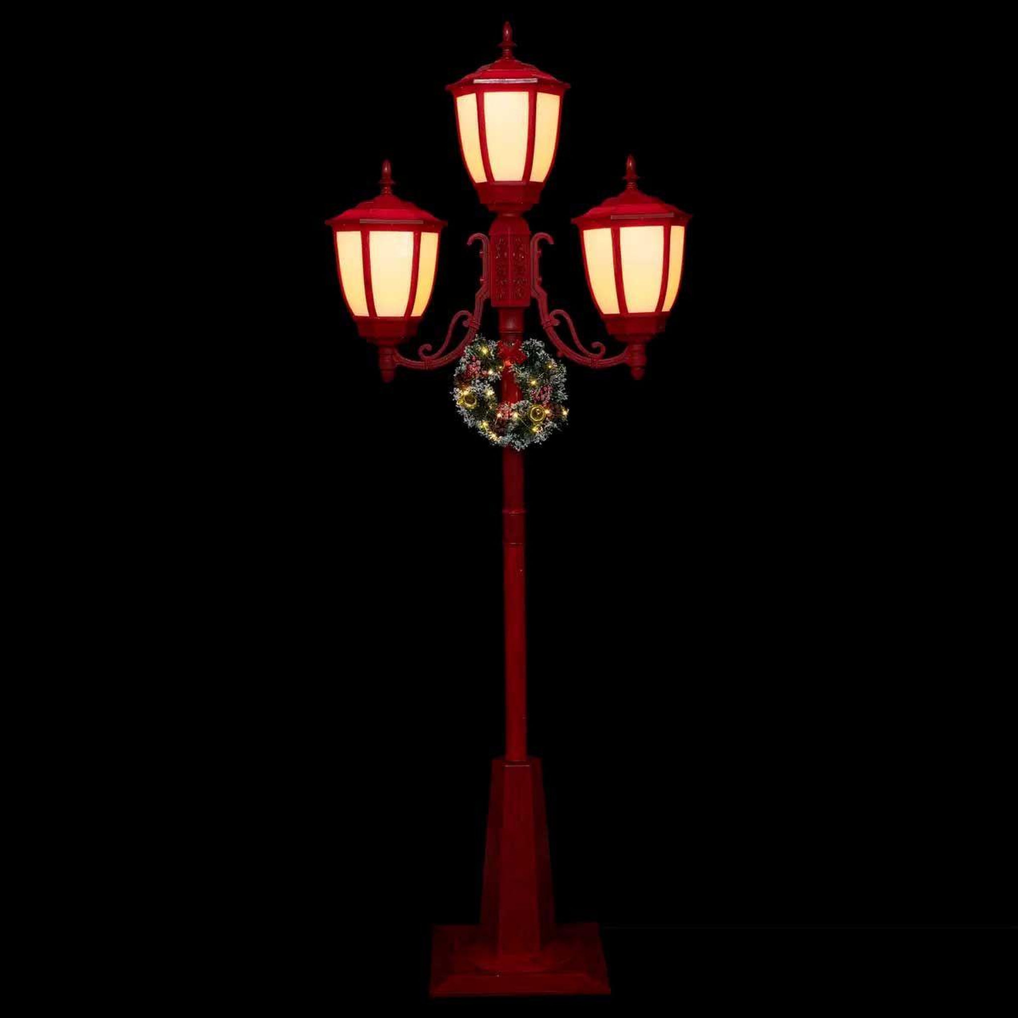 Voir la diapositive 3 : FEERIC LIGHT & CHRISTMAS Décoration lumineuse intérieur  3 lanternes  215cm rouge