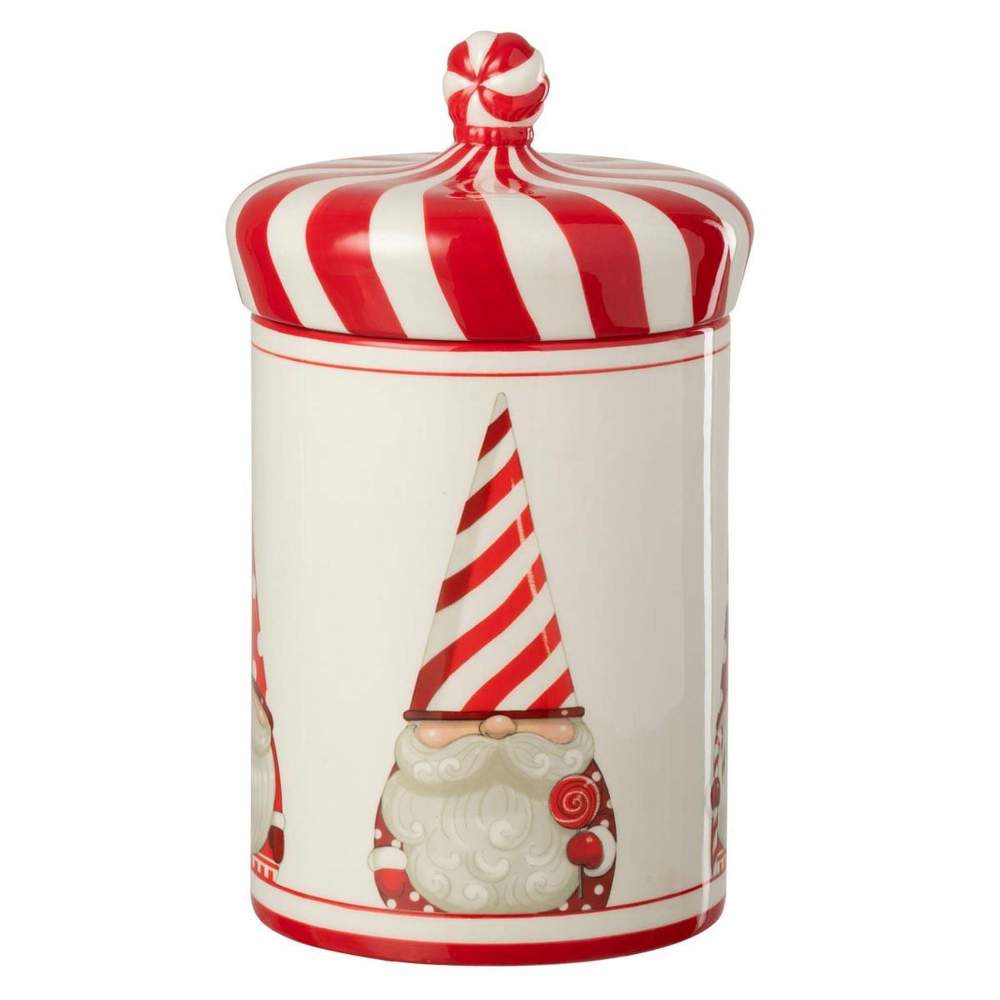 J-LINE Boîte déco en dolomite  père noël  26cm rouge