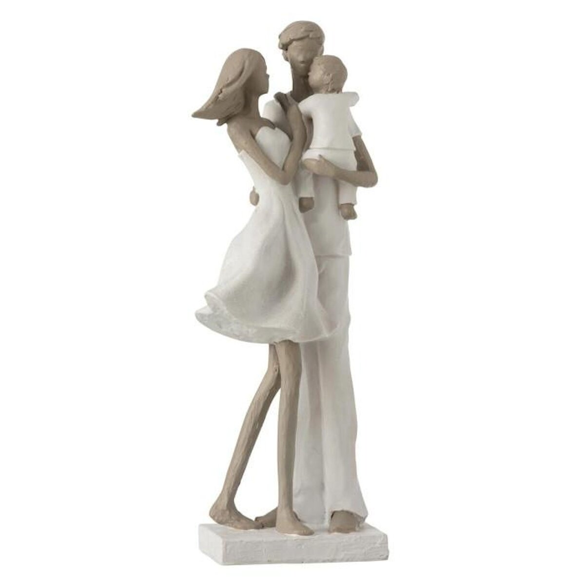 Paris Prix Statuette Déco  Couple avec Enfant  31cm Blanc