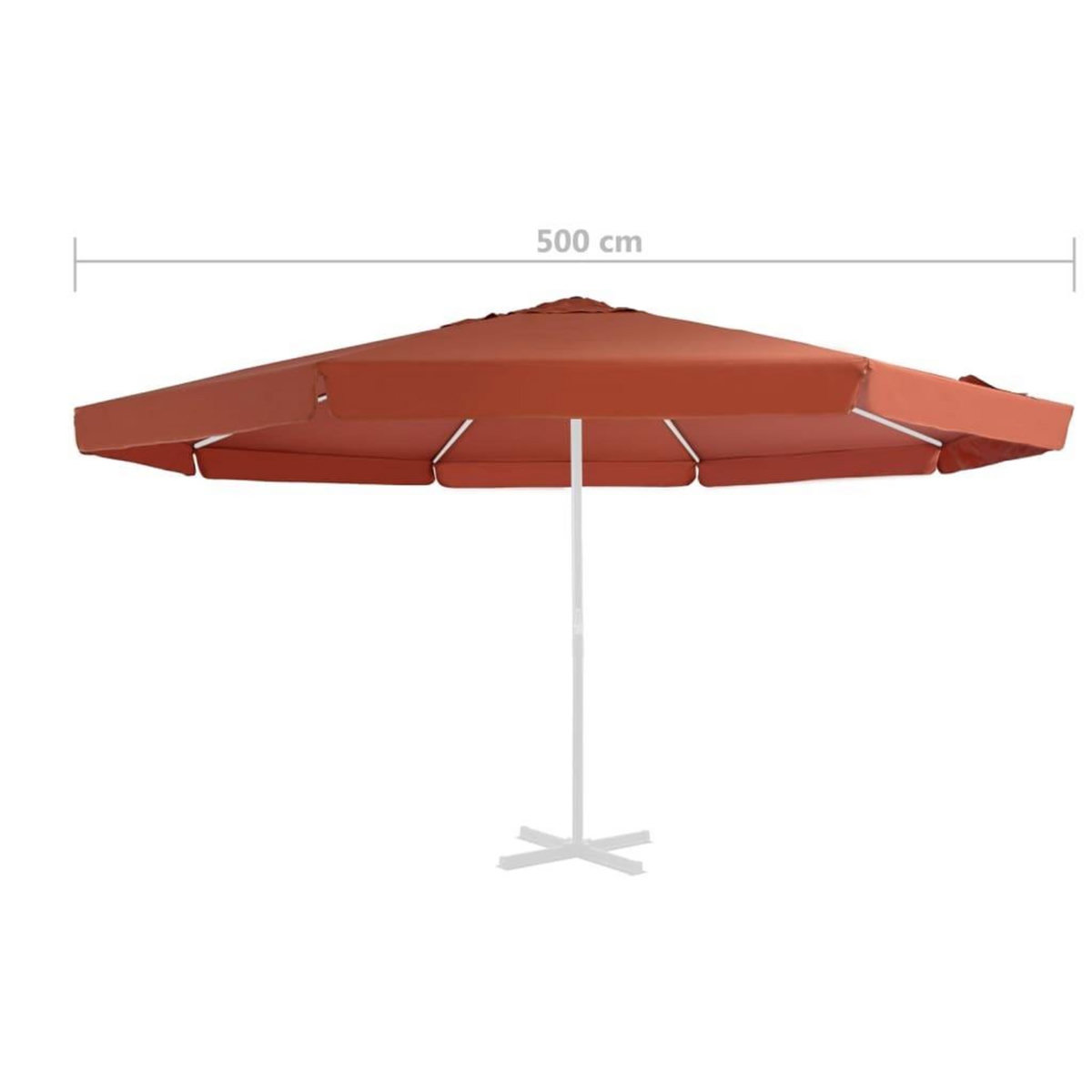 VIDAXL Tissu de remplacement de parasol d'exterieur Terre cuite 500 cm