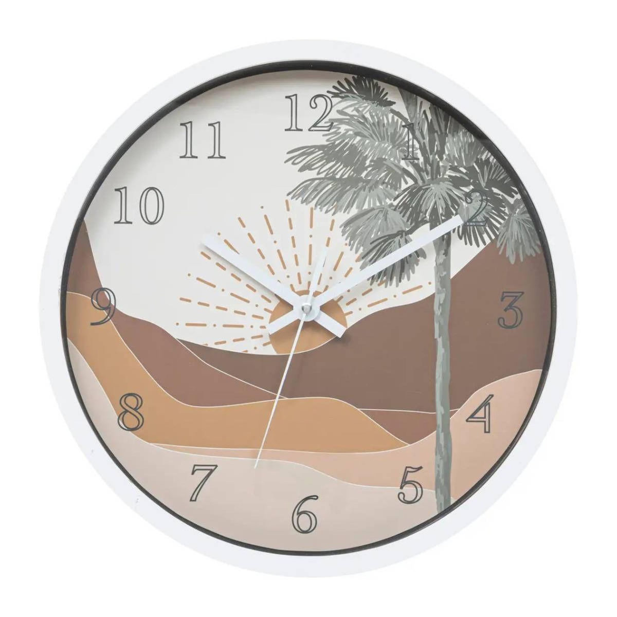 ATMOSPHERA Horloge Murale Design  Soleil  30cm Blanc