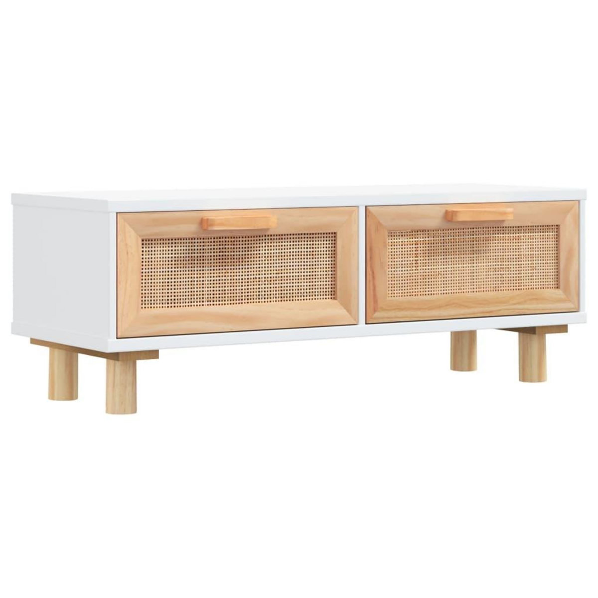 VIDAXL Table basse Blanc 80x40x30 cm Bois d'ingenierie et pin massif