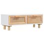 Voir la diapositive 2 : VIDAXL Table basse Blanc 80x40x30 cm Bois d'ingenierie et pin massif