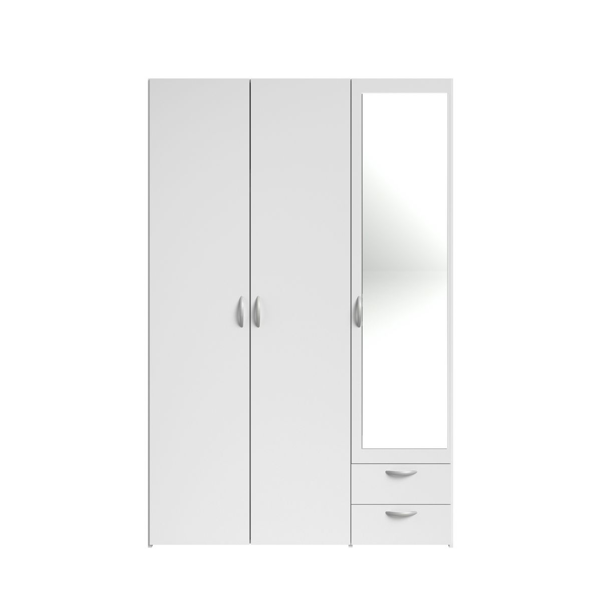 Armoire 3 portes 2 tiroirs 1 miroir L120cm DAISY
