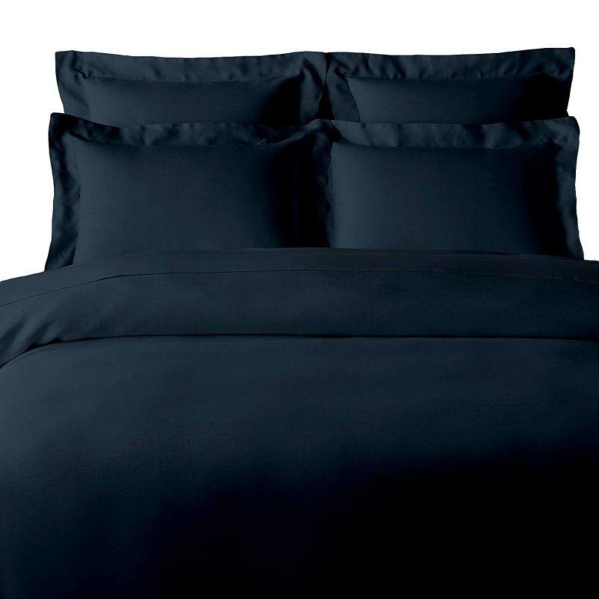 BLANC AVENUE PARIS Parure de draps 4 pièces 100%  Satin de coton Peigné  / 80 fils /cm² pour lit 160 x 200 cm