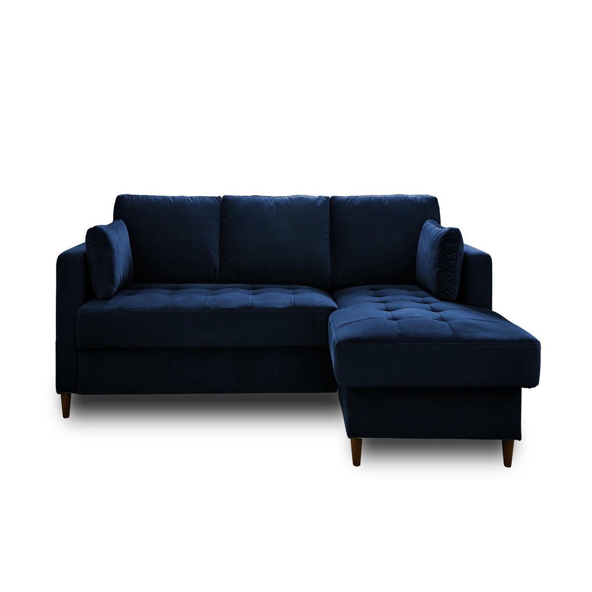 LISA DESIGN Anna - canapé d'angle droit - 4 places - convertible avec coffre - en velours
