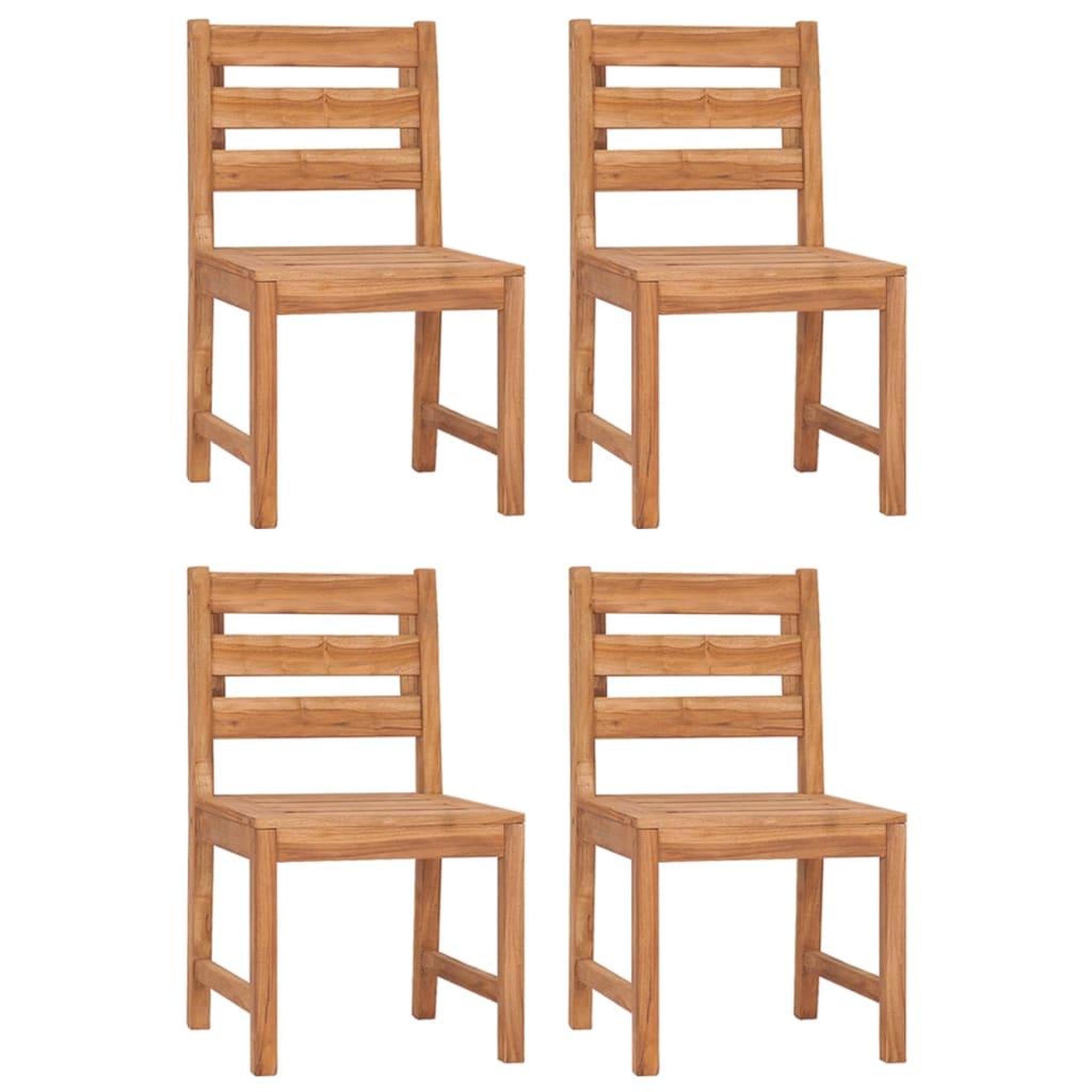 Voir la diapositive 2 : VIDAXL Chaises de jardin lot de 4 Bois de teck solide