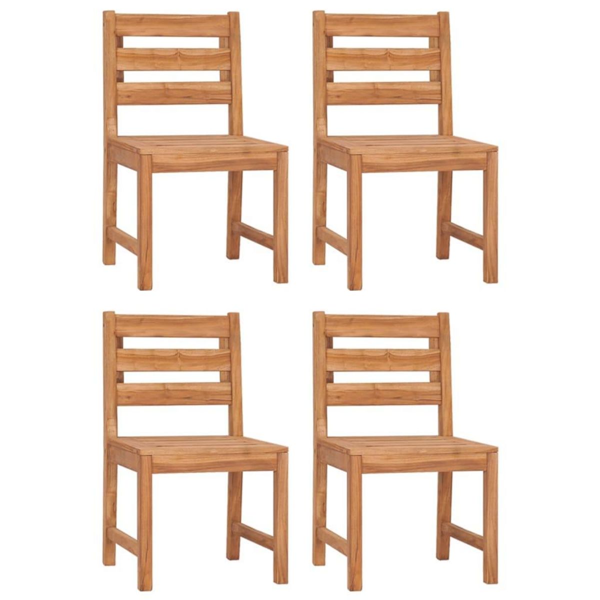 VIDAXL Chaises de jardin lot de 4 Bois de teck solide