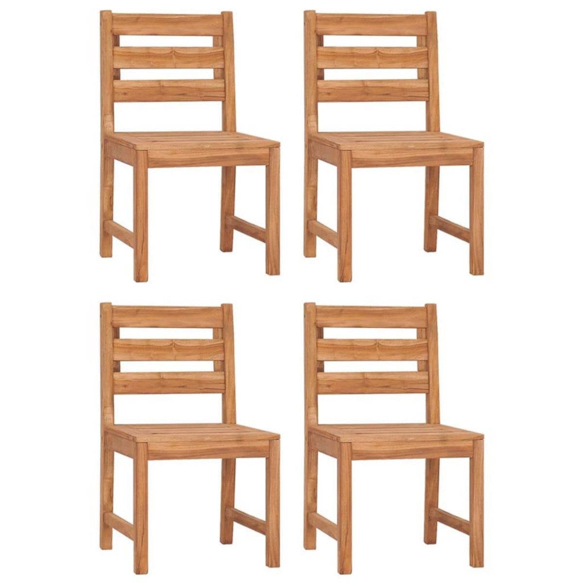VIDAXL Chaises de jardin lot de 4 Bois de teck solide