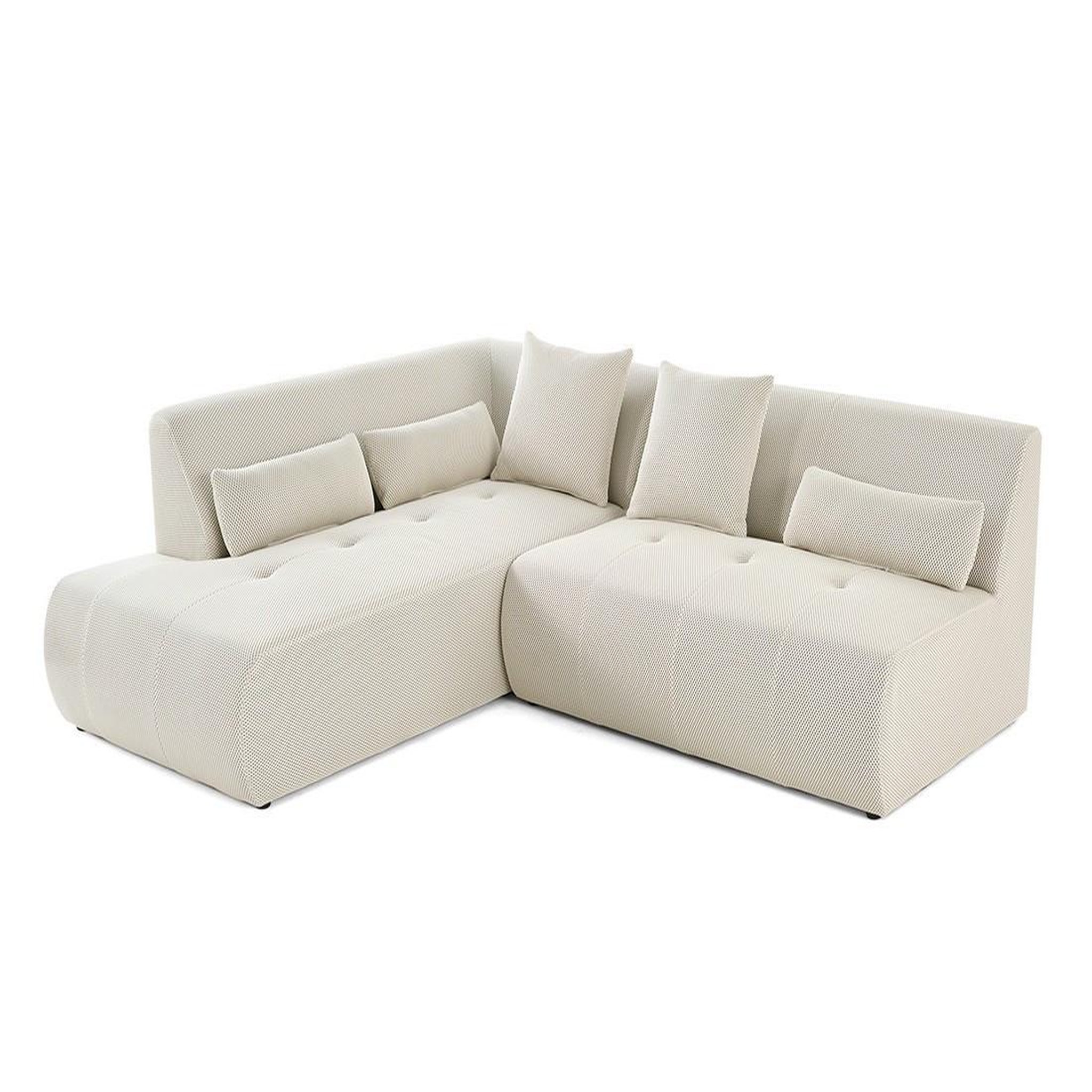 Voir la diapositive 2 : LISA DESIGN Onyx - canapé modulable d'angle gauche - 5 places - en tissu mailles 3d