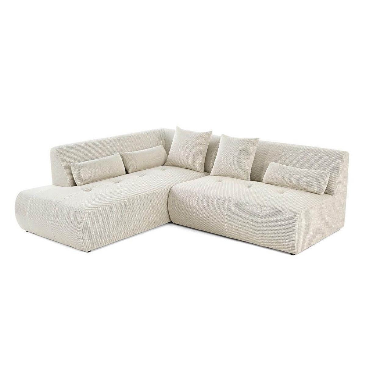 LISA DESIGN Onyx - canapé modulable d'angle gauche - 5 places - en tissu mailles 3d