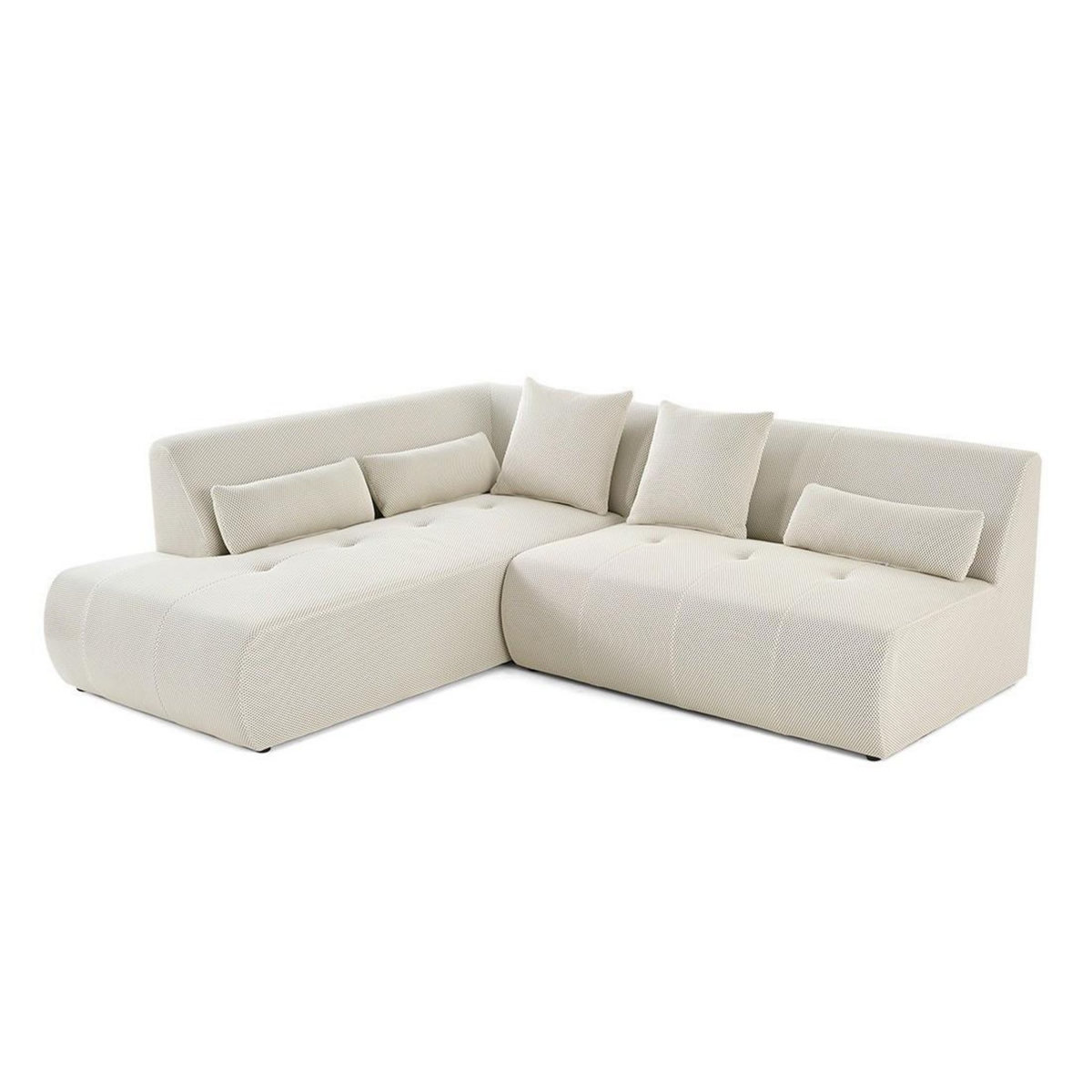 LISA DESIGN Onyx - canapé modulable d'angle gauche - 5 places - en tissu mailles 3d