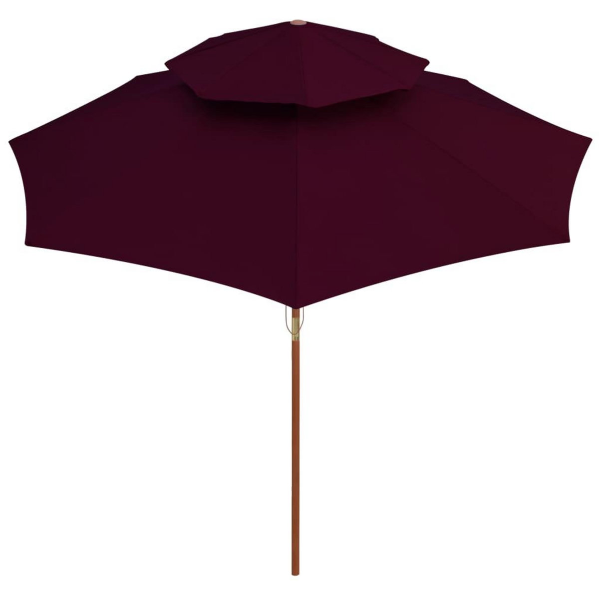 VIDAXL Parasol a deux etages avec mat en bois rouge bordeaux 270 cm