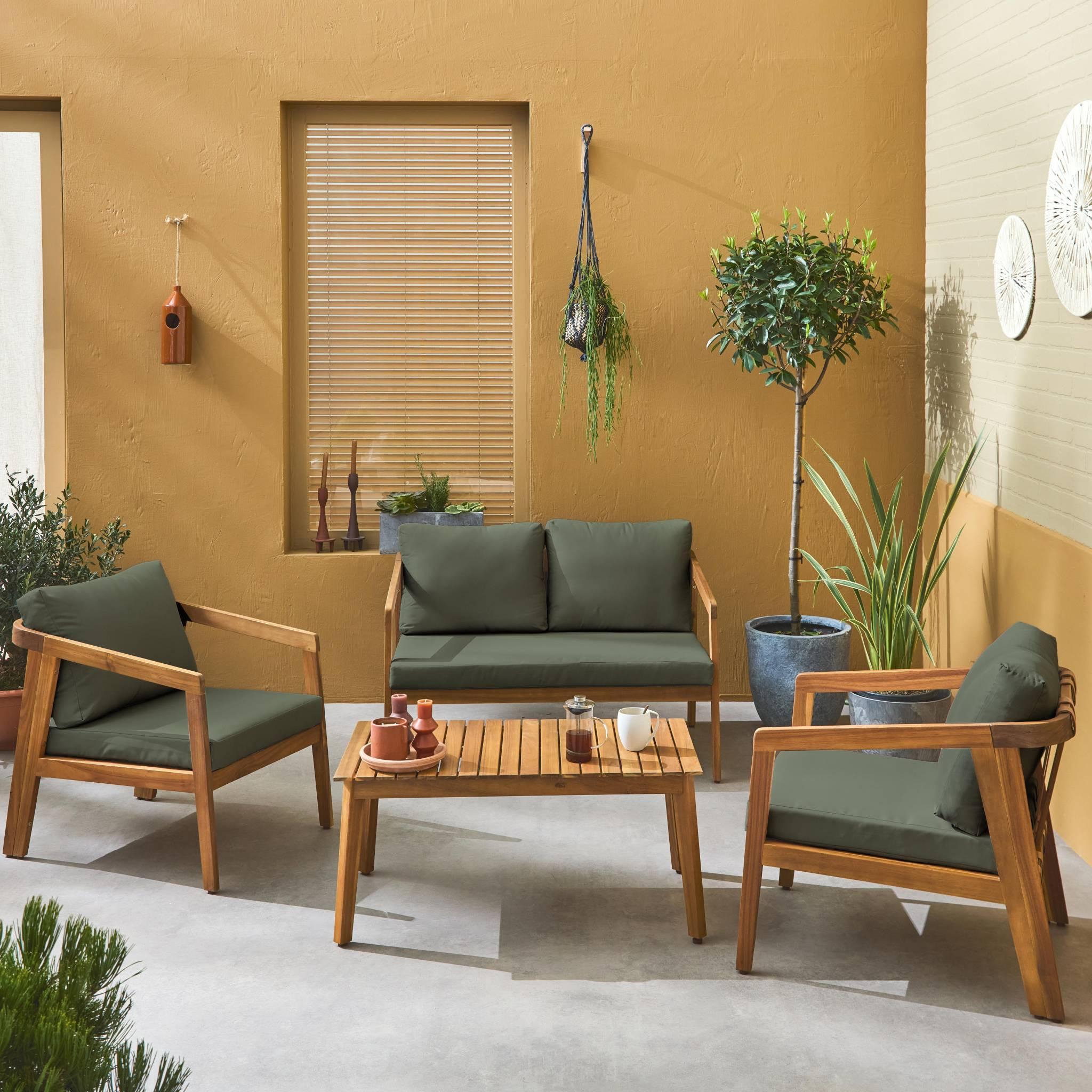 Voir la diapositive 2 : SWEEEK Salon de jardin 4 places bois d'acacia