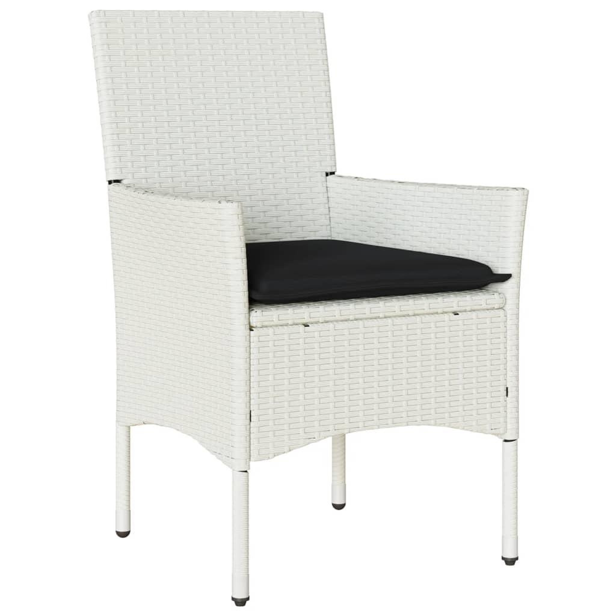 Voir la diapositive 4 : VIDAXL Chaises de jardin avec coussins lot de 2 blanc resine tressee