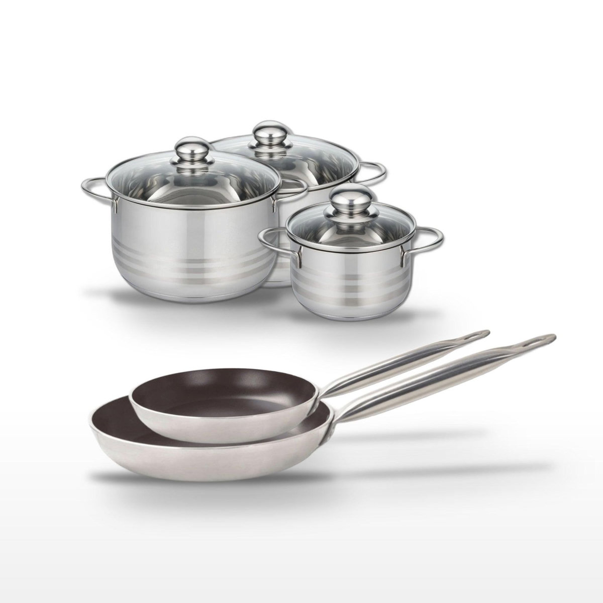 ELO Lot Poêles 24/28 cm & Faitouts 16/20/24 cm Elo Bistro Line