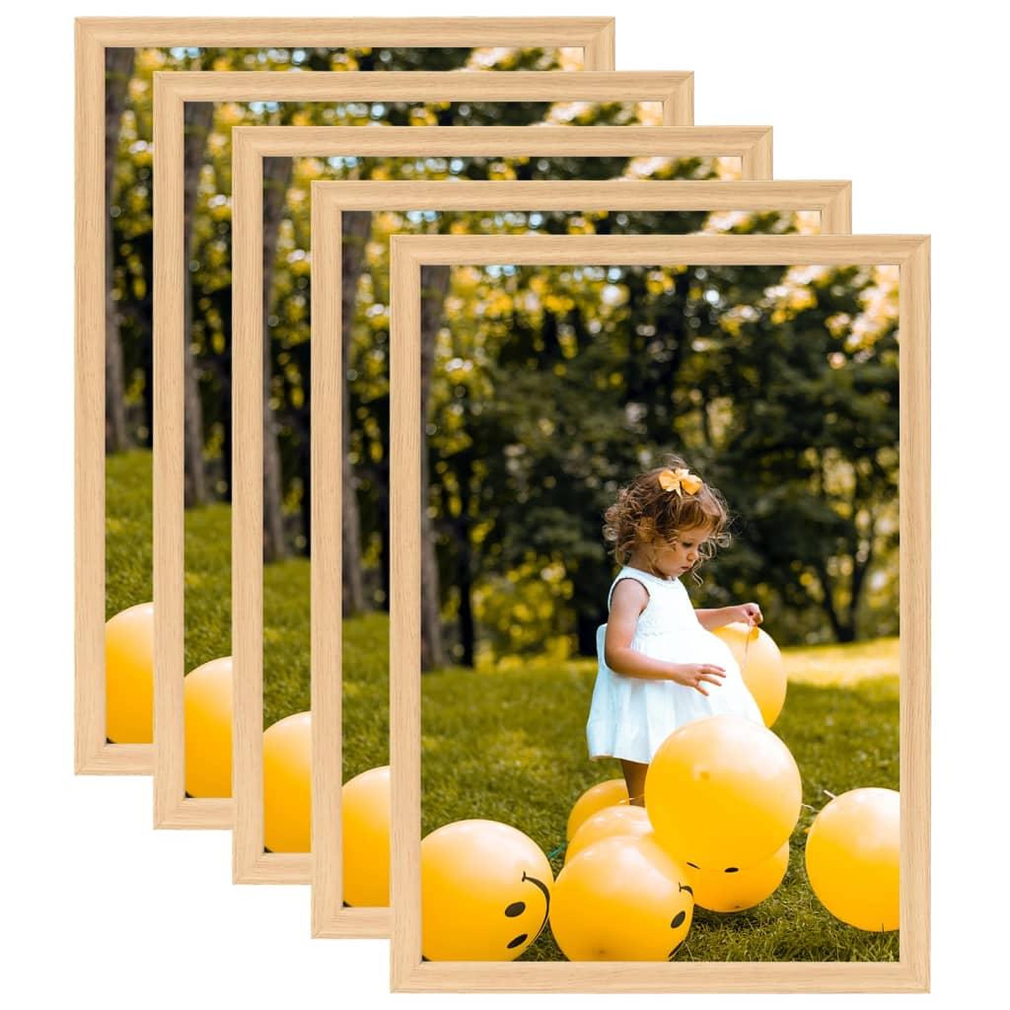 Voir la diapositive 1 : VIDAXL Collage de cadres photo 5 pcs de mur table Chene clair 70x90 cm