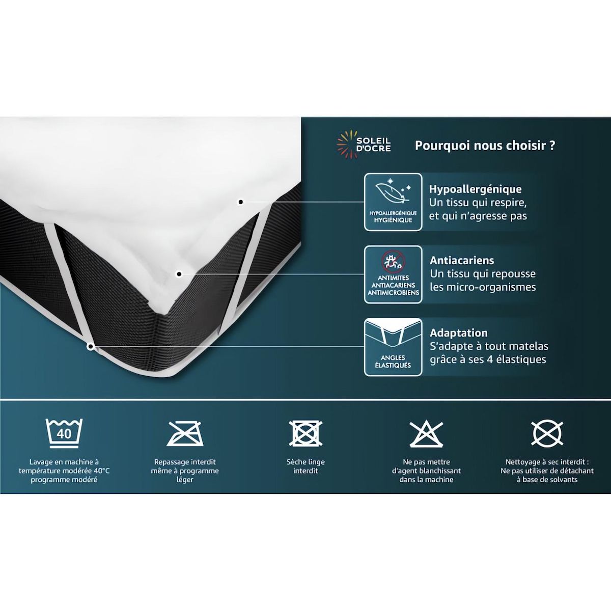 SOLEIL D'OCRE Protège matelas microfibre, par Soleil d'ocre