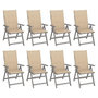 Voir la diapositive 1 : VIDAXL Chaises inclinables de jardin et coussins lot de 8 Gris Acacia