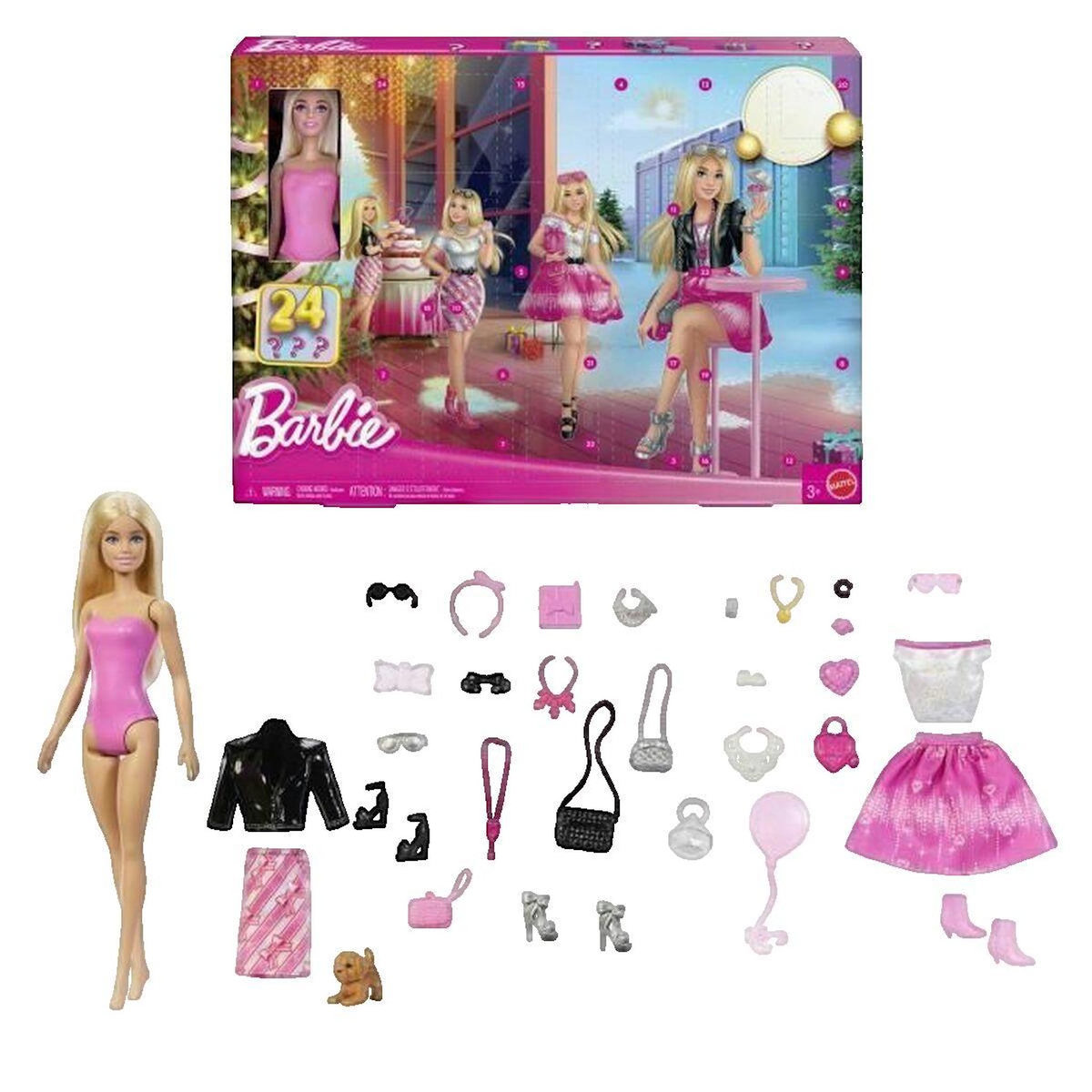 BARBIE Calendrier de l'Avent Barbie avec accessoires et chiot