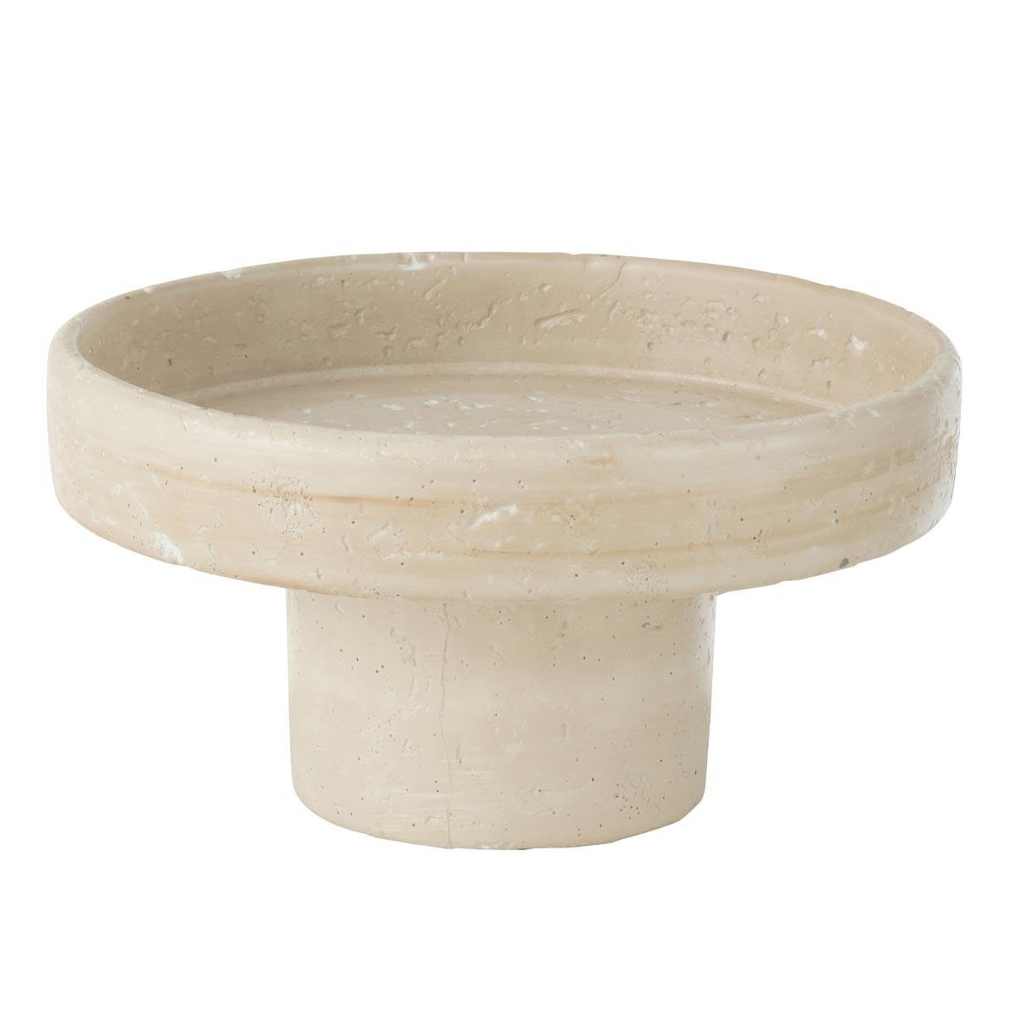 J-LINE Plateau déco en ciment  olina  28cm crème