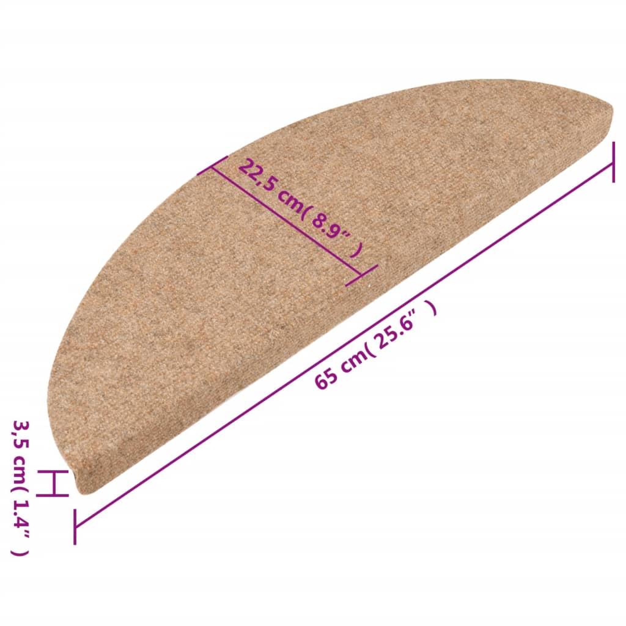 Voir la diapositive 6 : VIDAXL Tapis d'escalier auto-adhesifs 10 pcs beige 65x22,5x3,5 cm