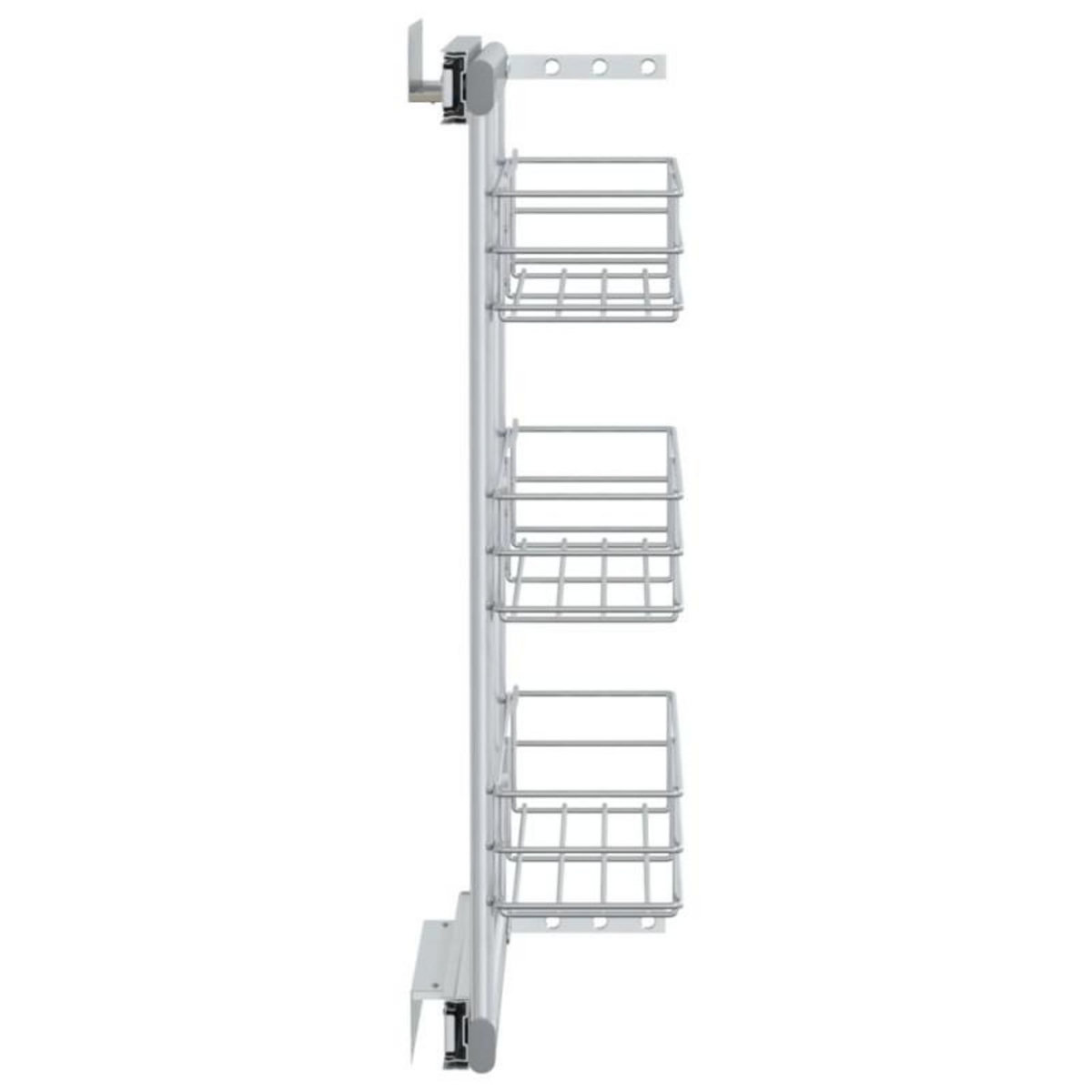 VIDAXL Panier à 3 niveaux métallique de cuisine 47x15,5x55,5 cm