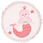 FUTURE HOME Coussin enfant imprimé sirène en coton 30x30cm ARIELLE