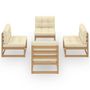 Voir la diapositive 3 : VIDAXL Salon de jardin 4 pcs avec coussins Bois de pin massif