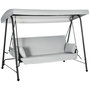 Voir la diapositive 1 : OUTSUNNY Balancelle de jardin 3 places convertible auvent réglable épais coussins amovibles polyester acier époxy gris clair